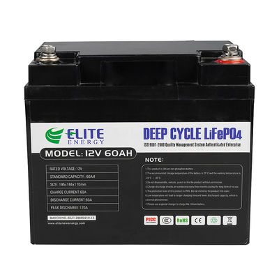 Solar Lithium ฟอสเฟต 60Ah 12V LiFePO4 Battery Pack รอบลึก